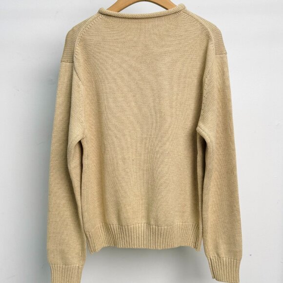 Polo Ralph Lauren Sweater Bear Oatmeal Color Rolled Collar Sweater - Picture 3 of 9